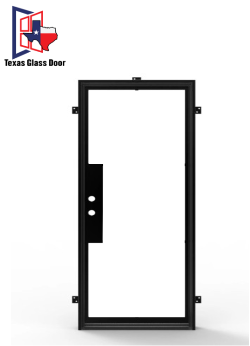 Iron Single French Door- Square Top- 1 Line