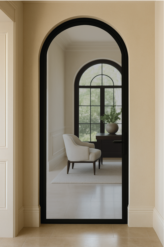 Aluminum Single French Door- Round Top - 1 Line