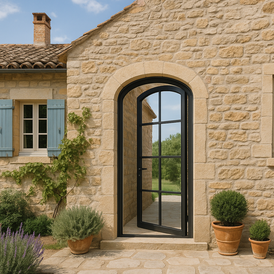 Aluminum Single French Door- Arched Top - 8 Line