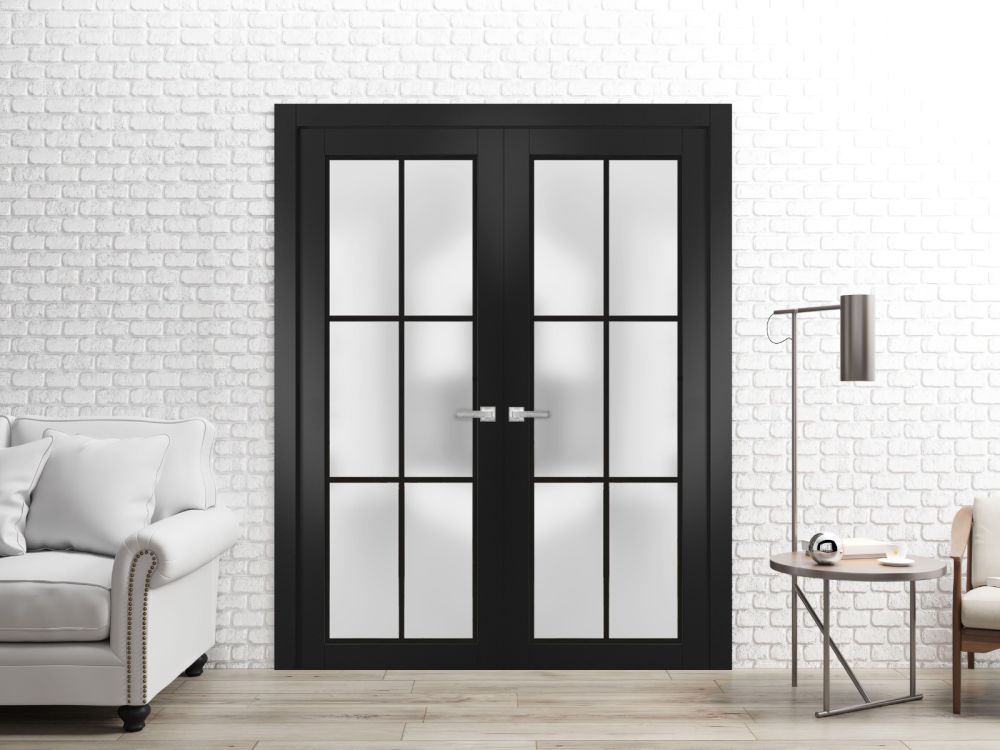 Iron Double French Door - Square Top - 6 Line
