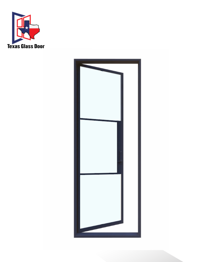 Iron Single French Door- Square Top- 3 Line