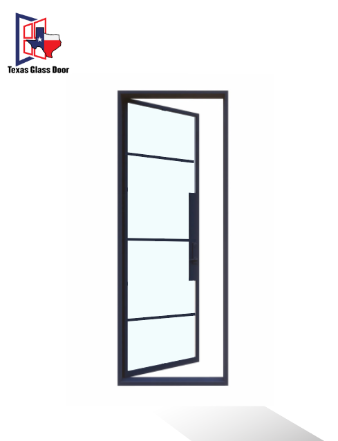 Iron Single French Door- Square Top- 4 Line