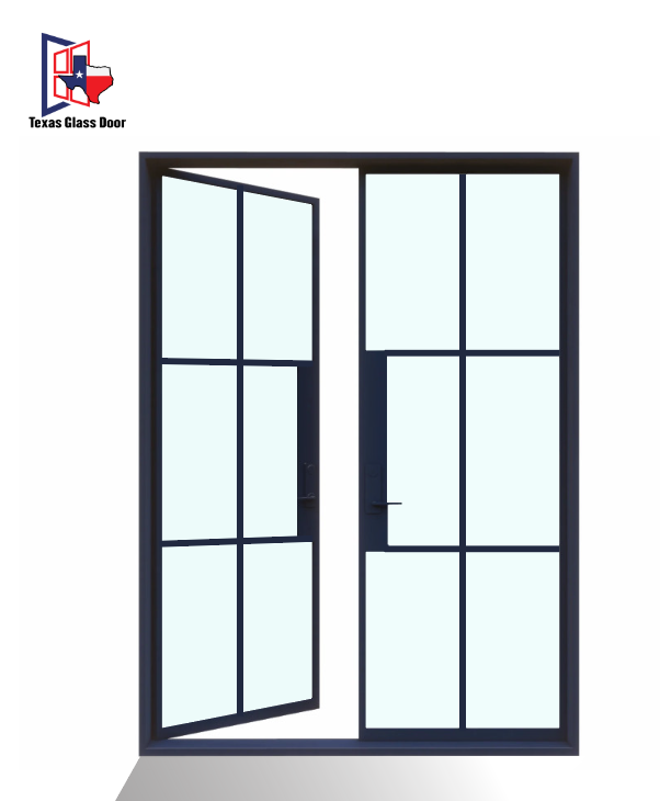 Iron Double French Door - Square Top - 6 Line