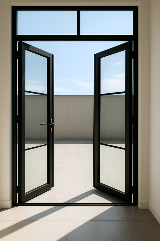 Aluminum Double French Door - with Transom- 3 Line
