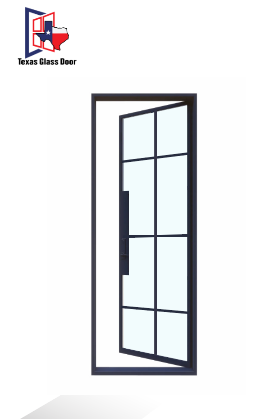 Iron Single French Door- Square Top- 8 Line