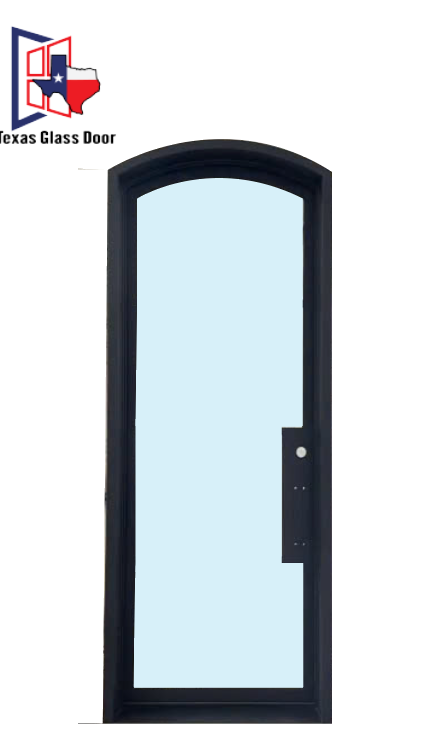 Iron Single French Door- Arched Top- 1 Line