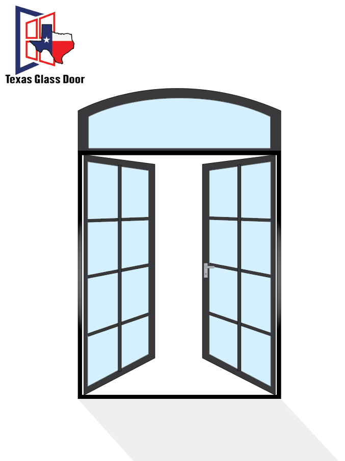 Iron Double French Iron Door - With Arched