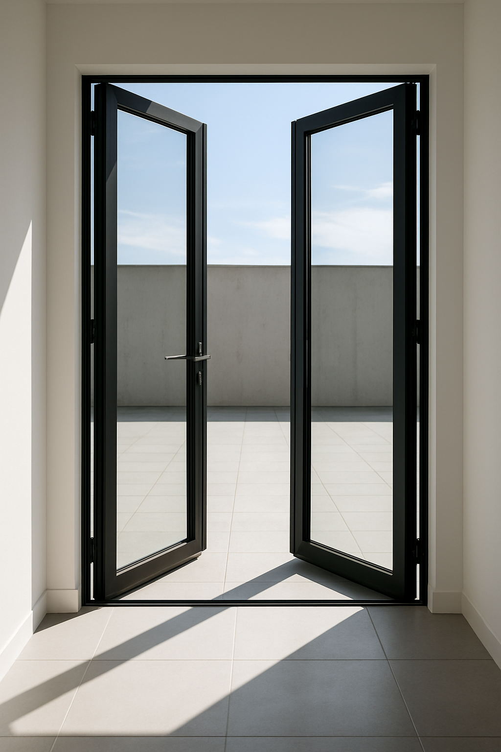 Aluminum Double French Door - Square Top - 1 Line