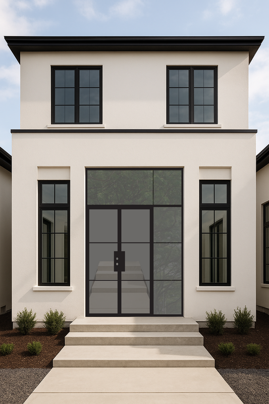 Iron Double French Door- with one Sidelights- Right