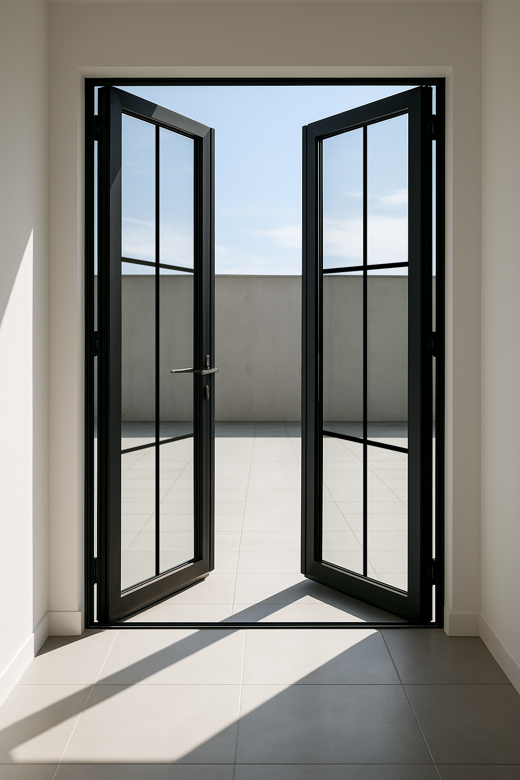Aluminum Double French Door - Square Top - 6 Line
