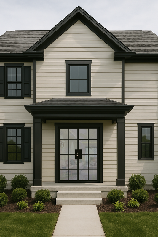 Iron Double French Door - Square Top - 6 Line