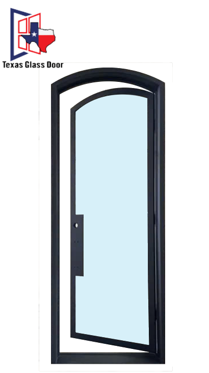 Iron Single French Door- Arched Top- 1 Line