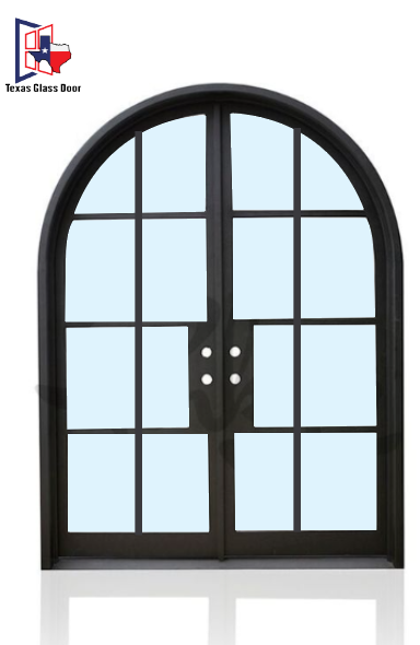 Iron Double French Door - Round Top- 8 Line