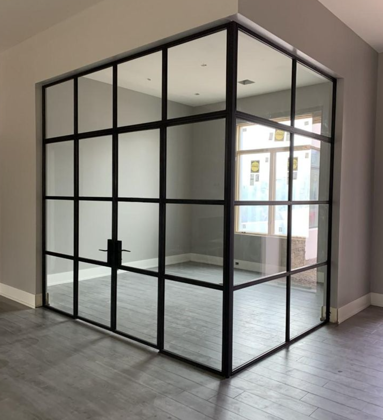 Iron Double French Door- with two Sidelights and Transom