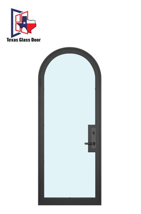 Iron Single French Door- Round Top- 1 Line