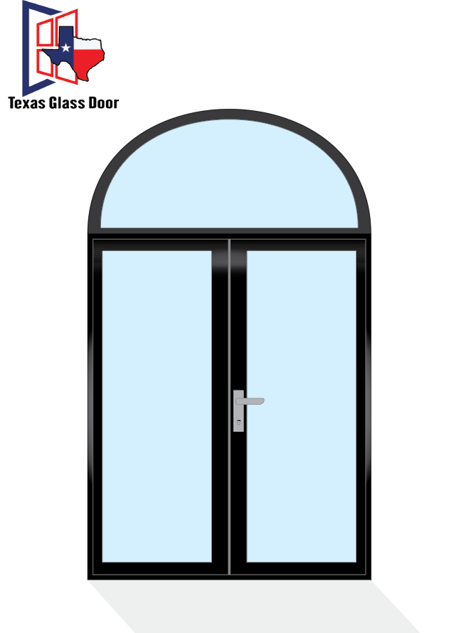 Aluminum Double French Door - Round Top - 1 Line
