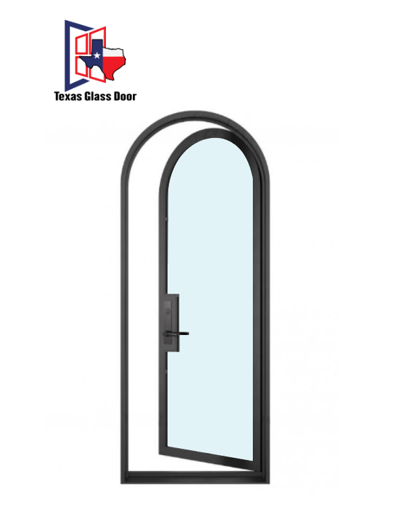 Iron Single French Door- Round Top- 1 Line