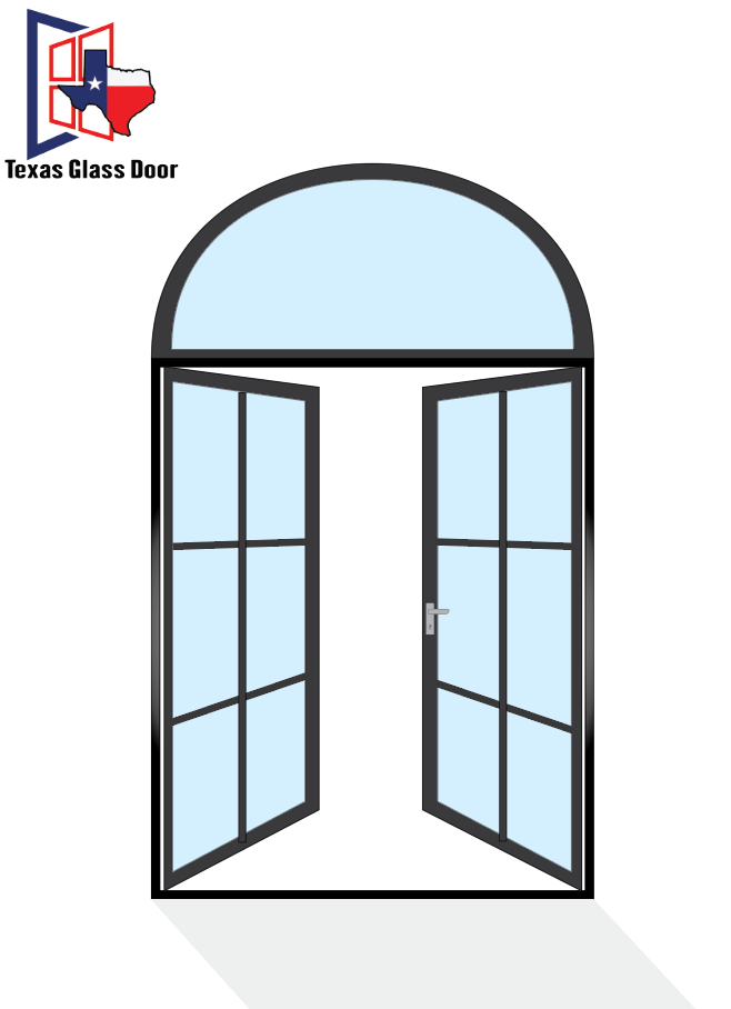 Iron Double French Iron Door - With Round
