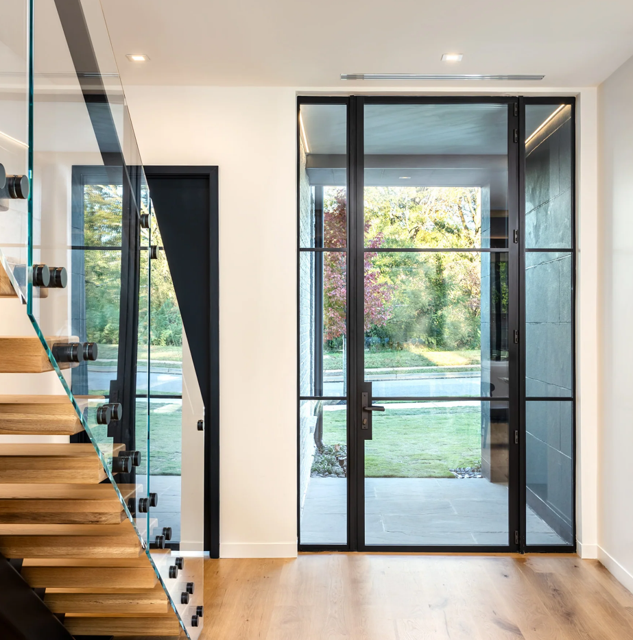 Iron Single French Door- Square Top- 3 Line