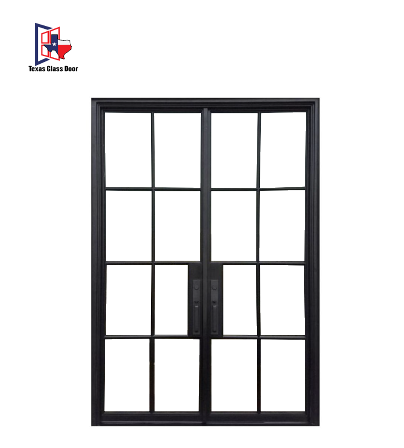 Iron Double French Door - Square Top- 8 Line