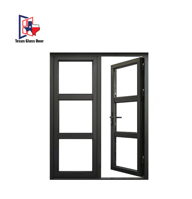 Iron Double French Door - Square Top - 3 Line