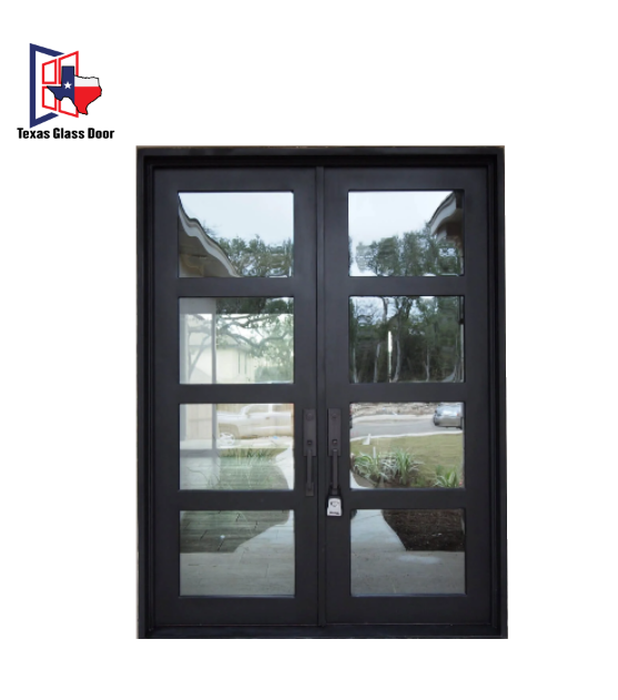 Aluminum Double French Door - Square Top - 4 Line