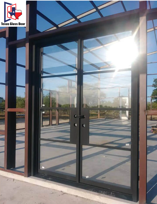 Iron Double French Door - Square Top - 3 Line