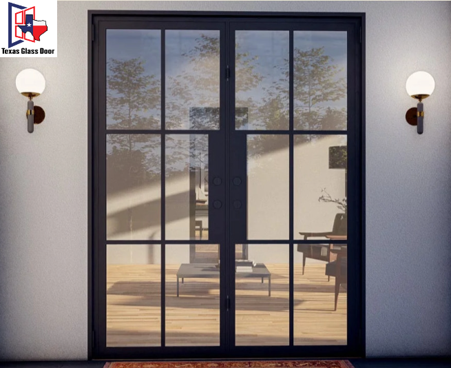 Iron Double French Door - Square Top - 6 Line