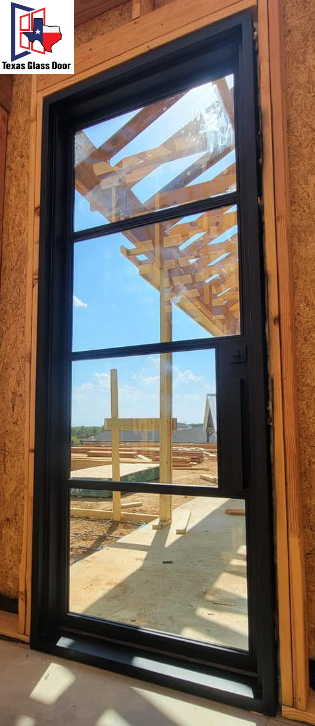 Iron Single French Door- Square Top- 4 Line