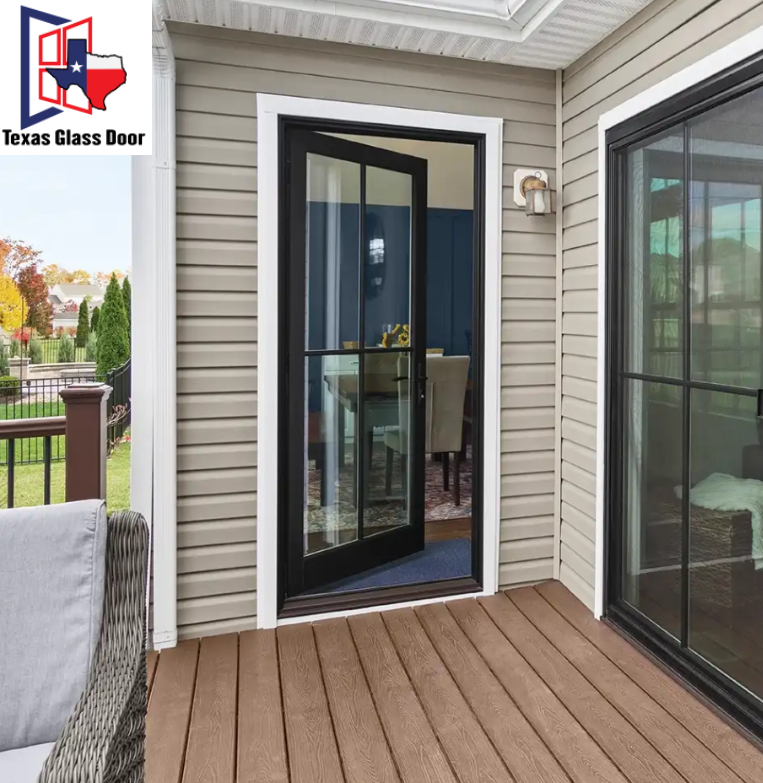 Iron Single French Door- Square Top- 4 Line