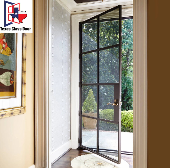 Iron Single French Door- Square Top- 8 Line