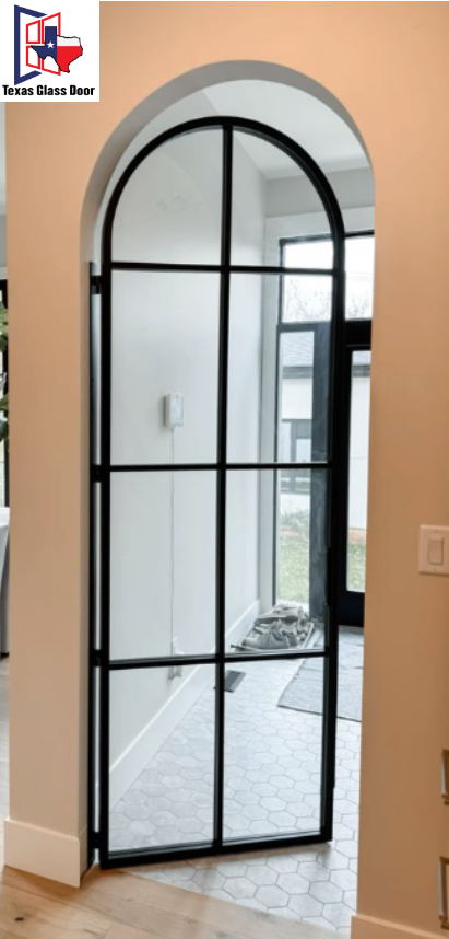 Iron Single French Door- Round Top- 8 Line