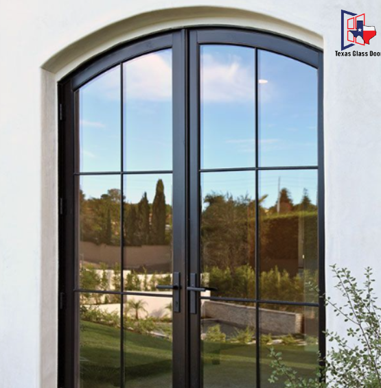 Iron Double French Door- Arched Top - 6 Line