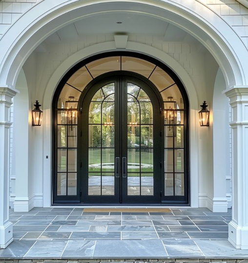 Iron Double French Door - with Transom