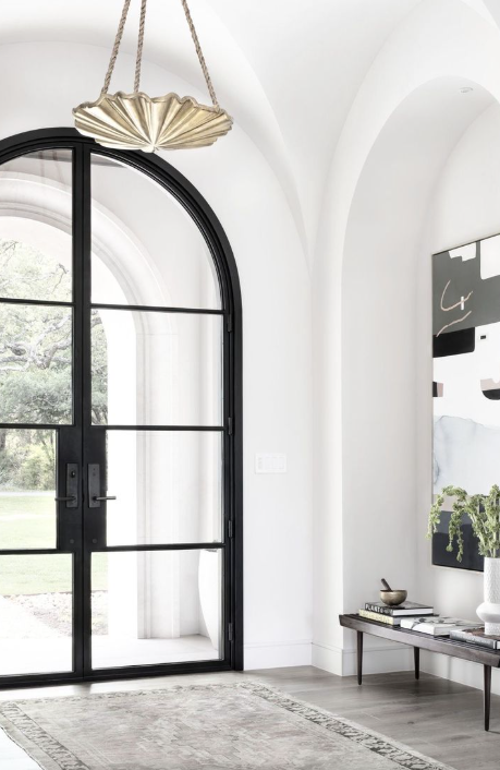 Iron Double French Door - Round Top - 4 Line
