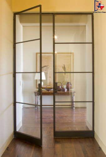 Aluminum Double French Door - Square Top - 4 Line
