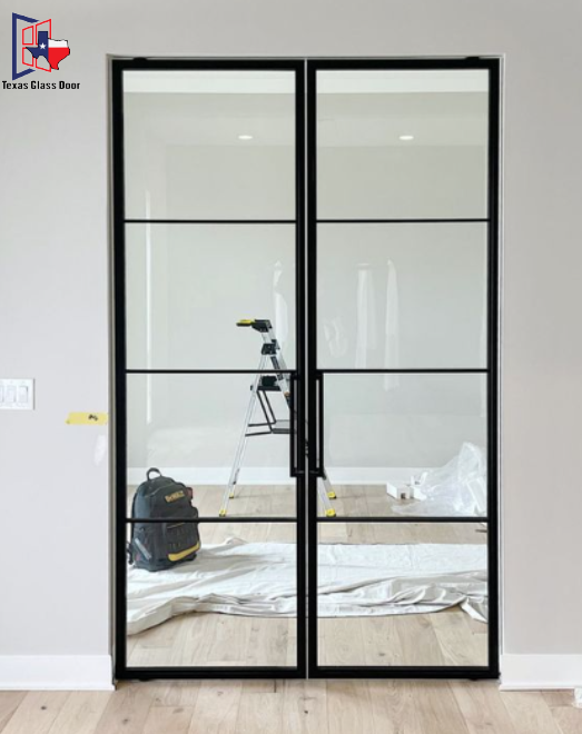 Aluminum Double French Door - Square Top - 4 Line