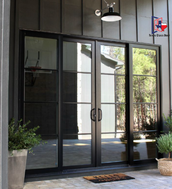 Aluminum Double French Door - Square Top - 4 Line