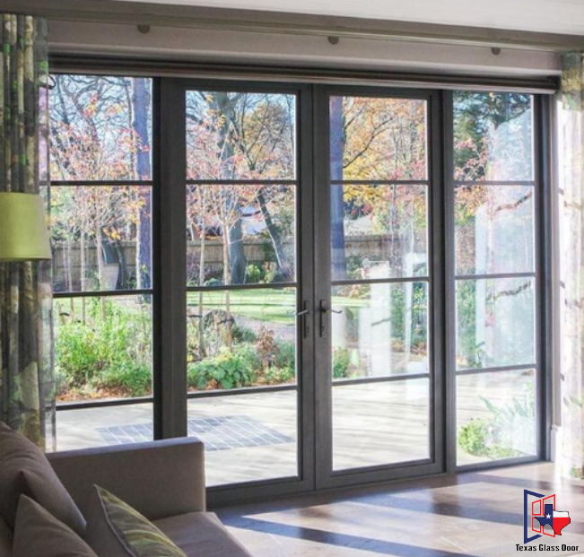 Aluminum Double French Door - Square Top - 4 Line