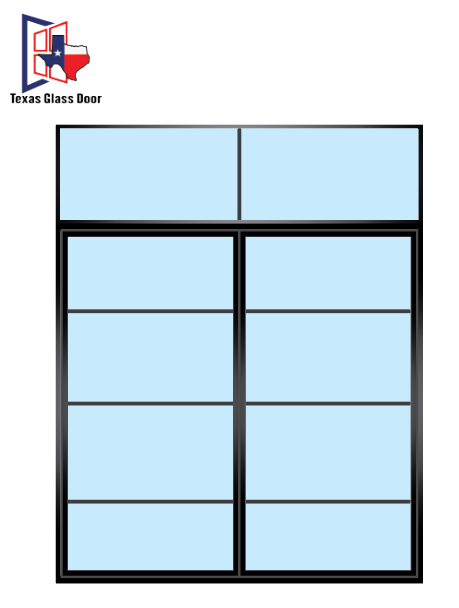 Aluminum Double French Door - with Transom-4line