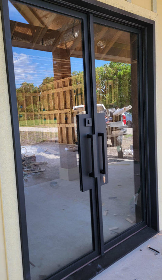 Iron Double French Door - Square Top - 1 Line