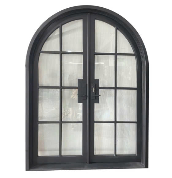 Iron Double French Door - Round Top- 8 Line