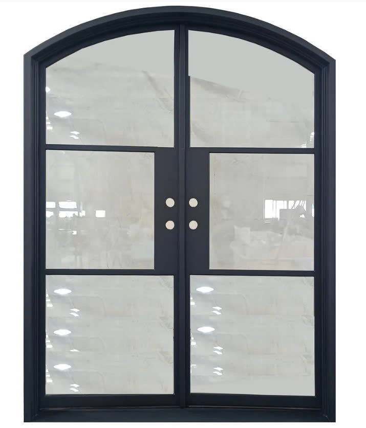 Aluminum Double French Door - Arched Top - 3 Line
