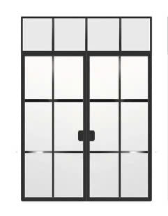 Iron Double French Door- with Transom.