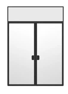 Iron Double French Door- with Transom.