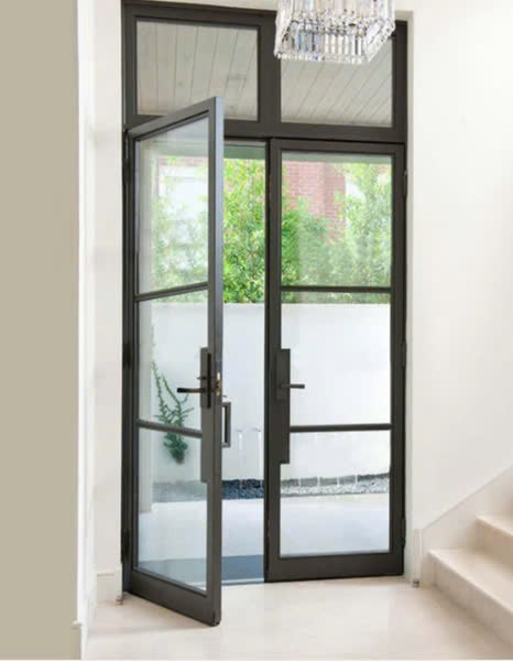 Iron Double French Door- with Transom.