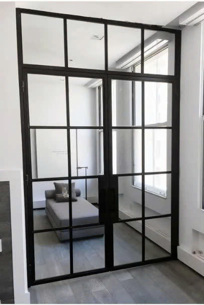 Iron Double French Door- with Transom.