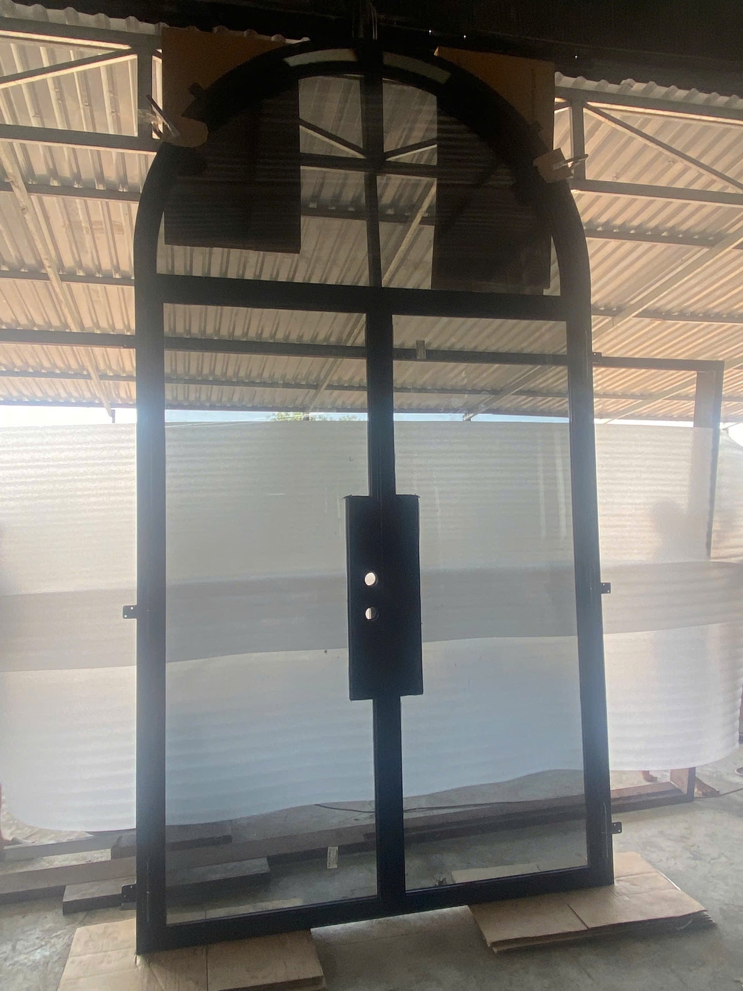 Iron Double French Iron Door - With Round