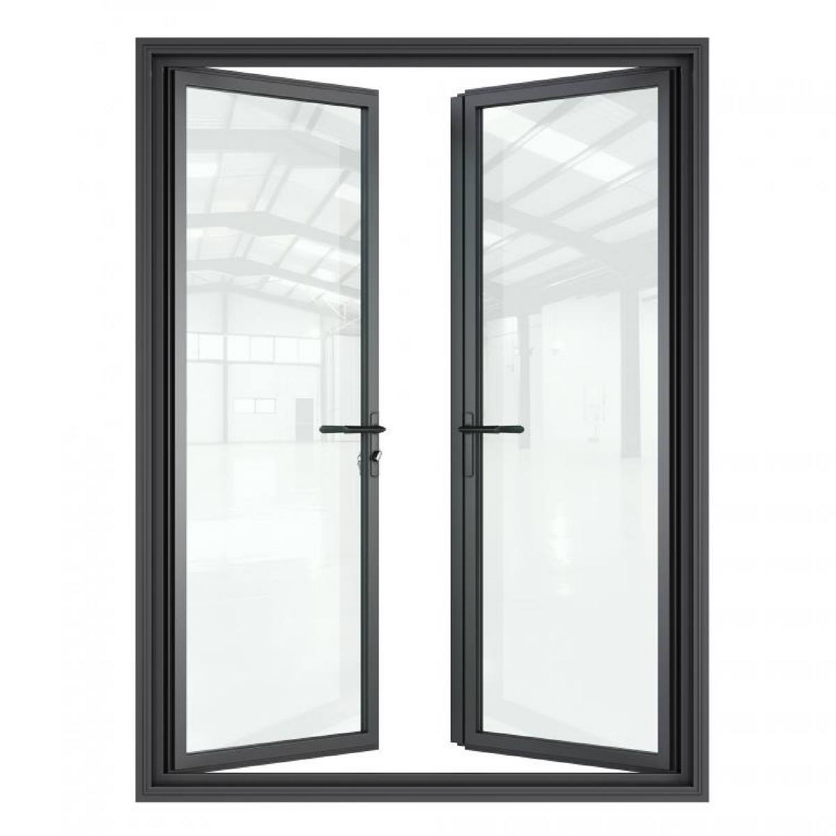 Aluminum swing door with slim glass frame for Texas homes and storefronts