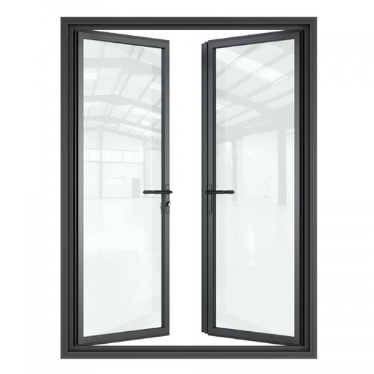 Aluminum swing door with slim glass frame for Texas homes and storefronts